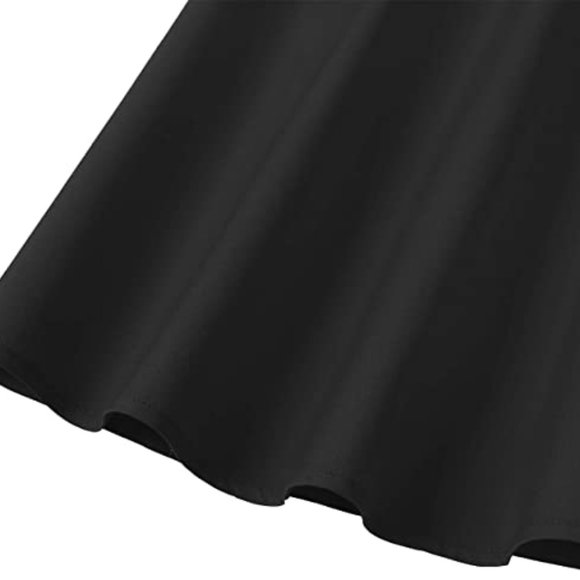 NWOT! Spaghetti Strap Empire Waist A-line Zipper Pockets 50s Style Dress 3XL Blk - Picture 2 of 6